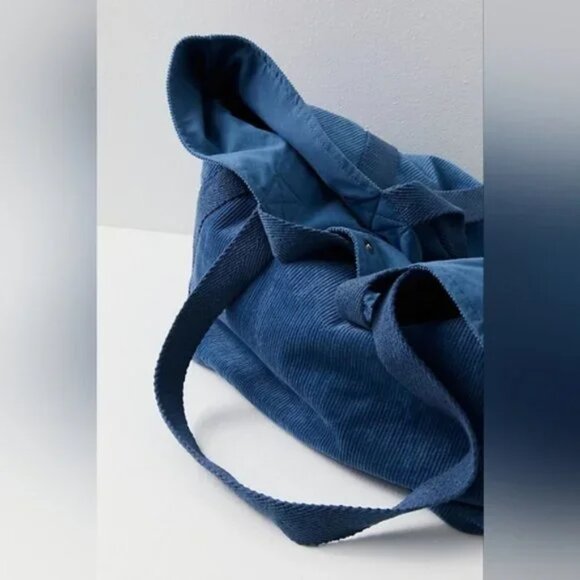 SOLD Free People Mega Cord Tote/Blue NWOT - Picture 2 of 5